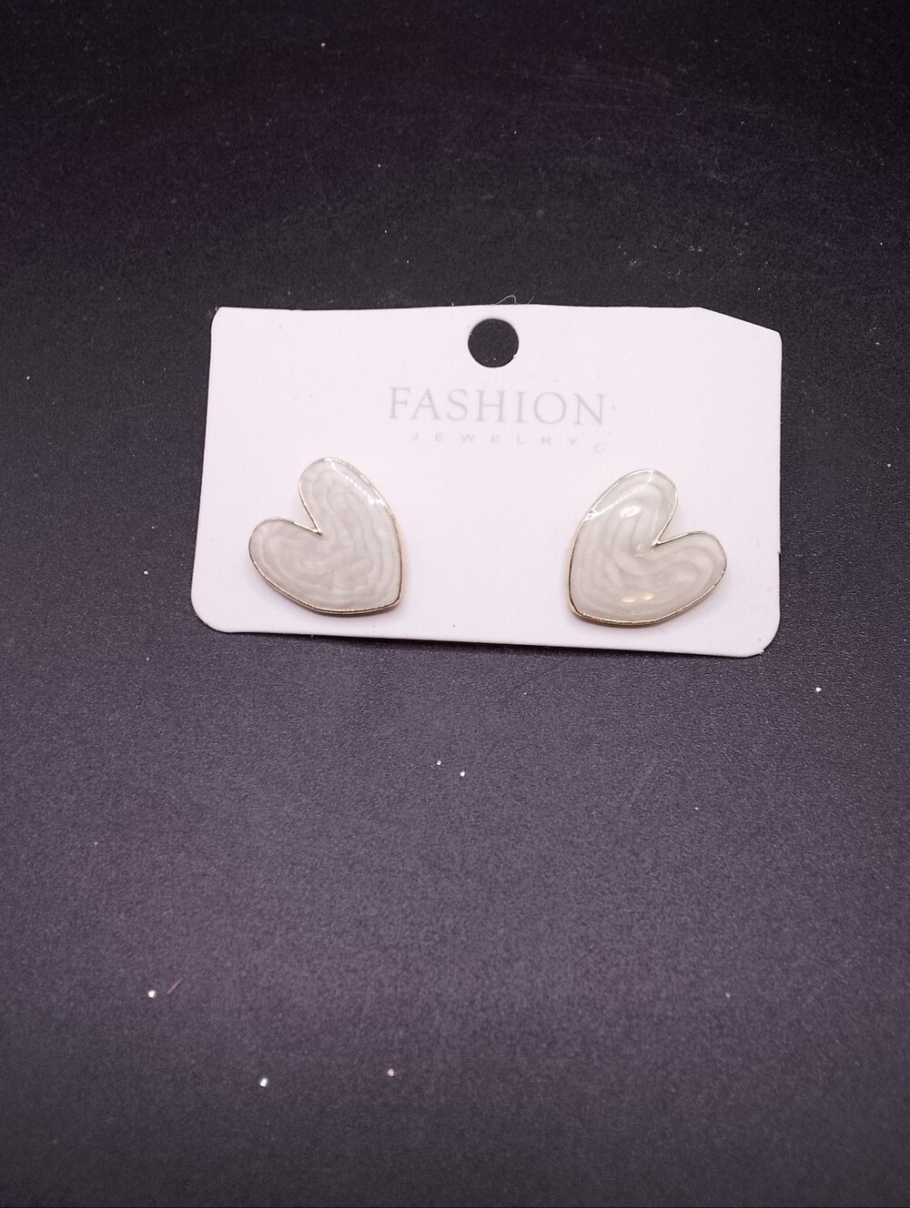 Cute White/Gold Colored Earrings Never Worn